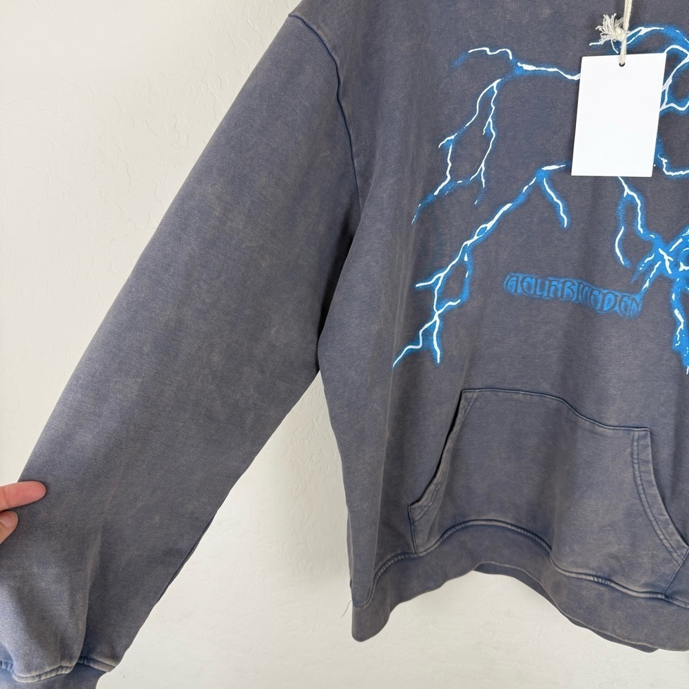 Aelfric Eden Washed Lightning Print Hoodie - Picture 6 of 9